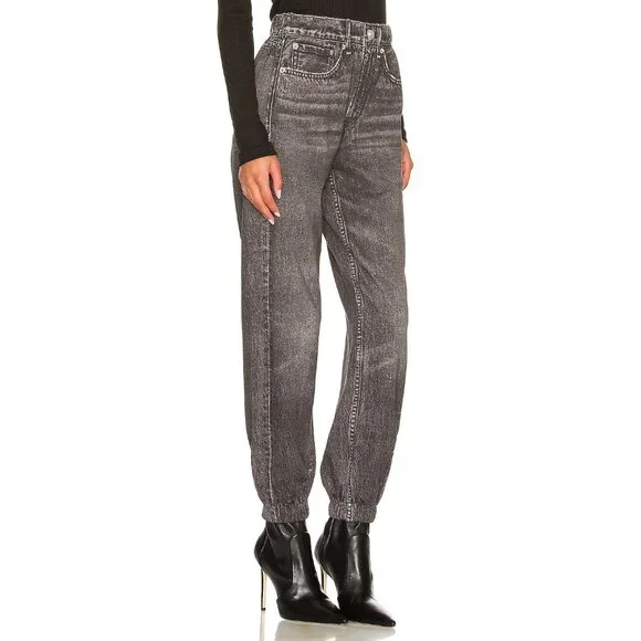 NWT rag & bone Miramar Jogger in Black Magic Photo Print Faux Jean Sweatpant XXS - Picture 8 of 9